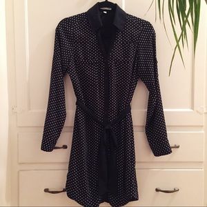 Express Portofino Polka Dot Shirt Dress